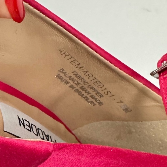 Steve Madden Artem hot pink platform ankle strap heels size 7.5 - Picture 8 of 8